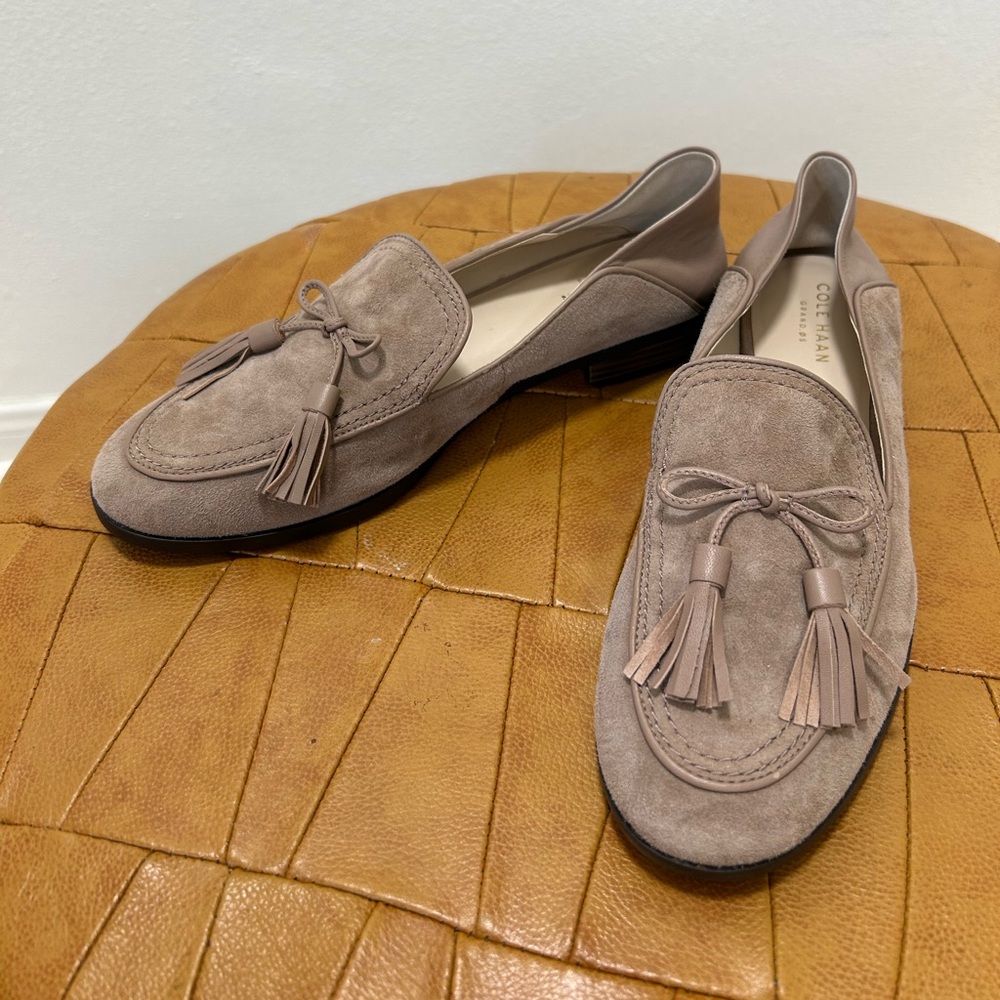 Cole Haan Beige Tasseled Loafers